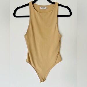 Babaton Aritzia Contour 90s Tan Bodysuit